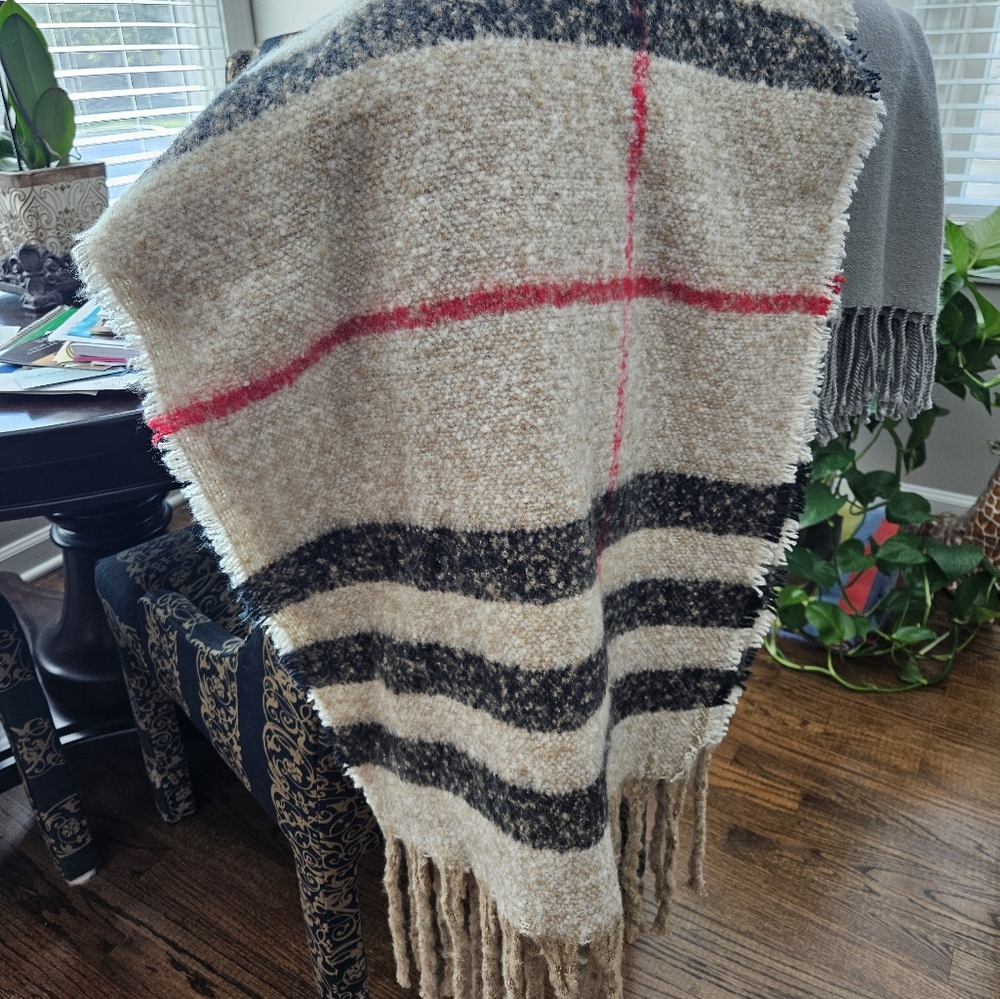 Plaid scarf., 70" without the fringe. New without tags.
